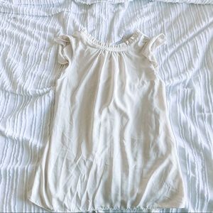 Loft White High Neck Flutter Blouse